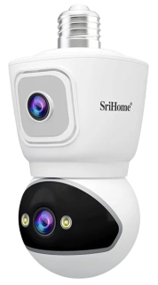 دوربین لامپیWiFi دو لنز با سرورداخلی SriHomeمدل 067
